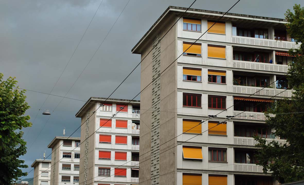 vue des immeubles de la cité Carl-Vogt